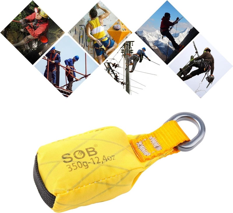 SOB Throw Weight Bag, Durable Climbing Rope Bag for Arborists, Tree Throw Bag for Rock Spelunking (Yellow-350) - Image 3